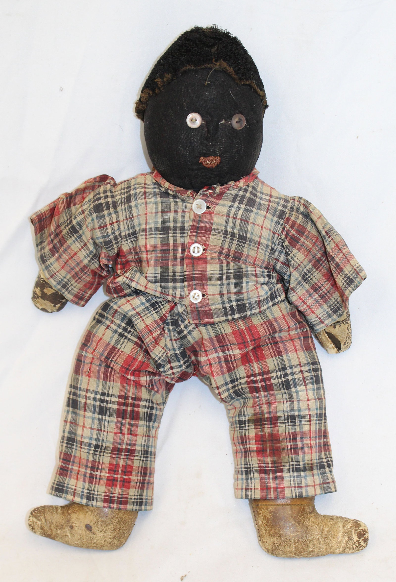 Antique Black man cloth doll - 14" tall: Antique Black man cloth doll - 14" tall