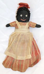 Antique Black cloth doll - 10 1/2" tall