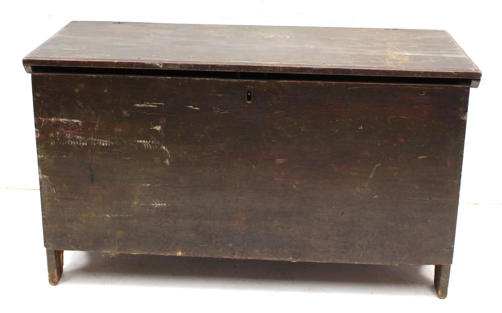 Antique blanket chest in brown paint - 22" tall x 39"x18" (1 of 8)