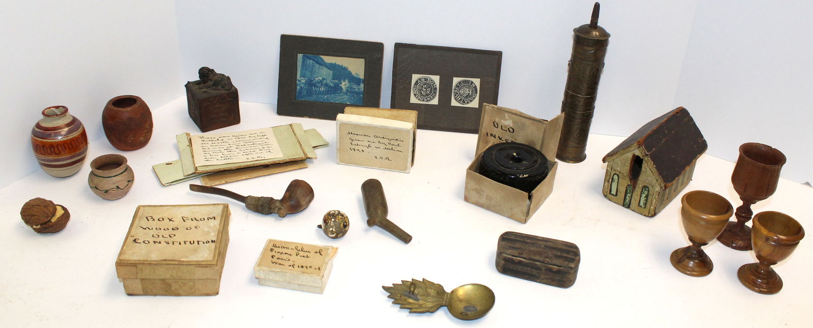 Lot of eclectic antique smalls from the desk top of Edwin Courtlandt Bolles (1836-1920) - former (1 of 15)