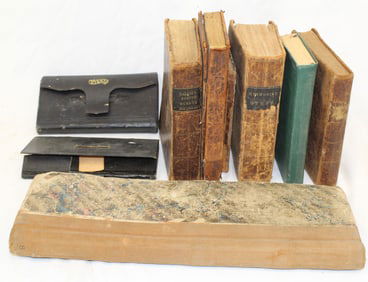 Lot of antique books incl some leatherbound