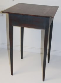 Signed Eldred Wheeler Hepplewhite style stand w traces of blue paint - 27 1/2" tall x 17 1/2" square