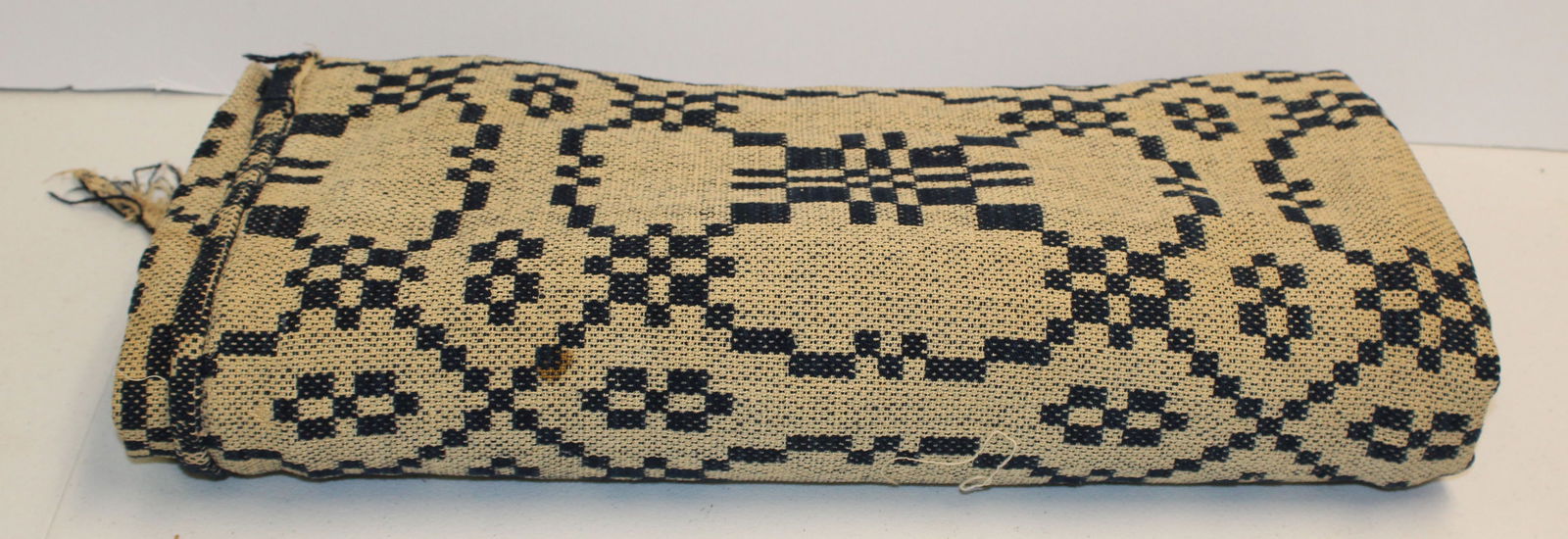 Antique blue & white wool blanket - 76"x88" (1 of 5)