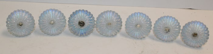 Lot of 7 opalescent glass dresser pulls