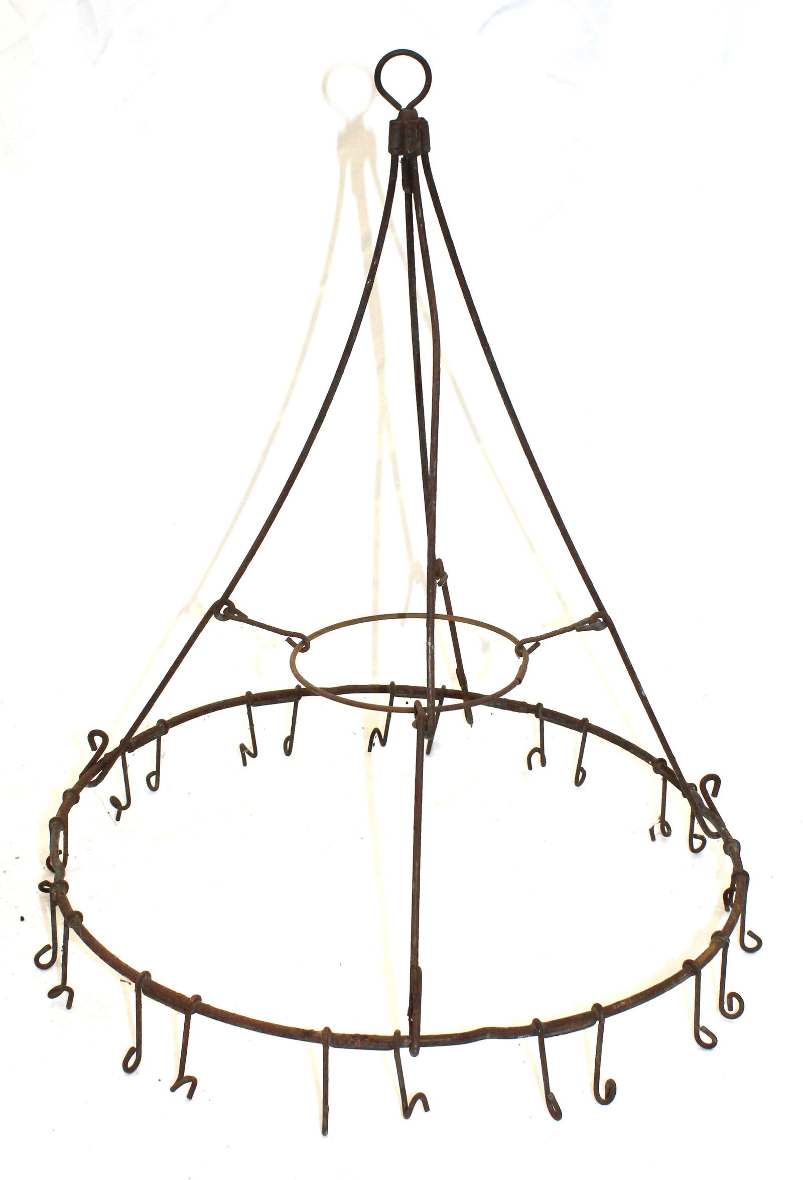 Antique tin candle or herb dryer - 19" tall x 16" diam (1 of 4)