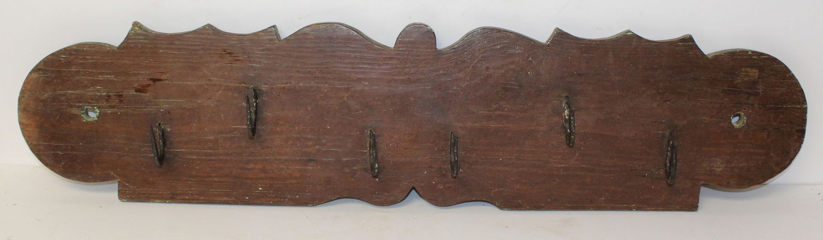 Antique game rack w iron hooks - 8" x 33" wide (1 of 8)