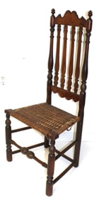 New England Bannister back Chair w splint seat - 41 1/2" w 16" seat height