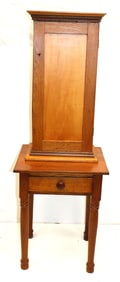 Lot of 2 country Sheraton furniture items incl 1 drawer stand & diminutive 1 door cupboard - 24 1/2"