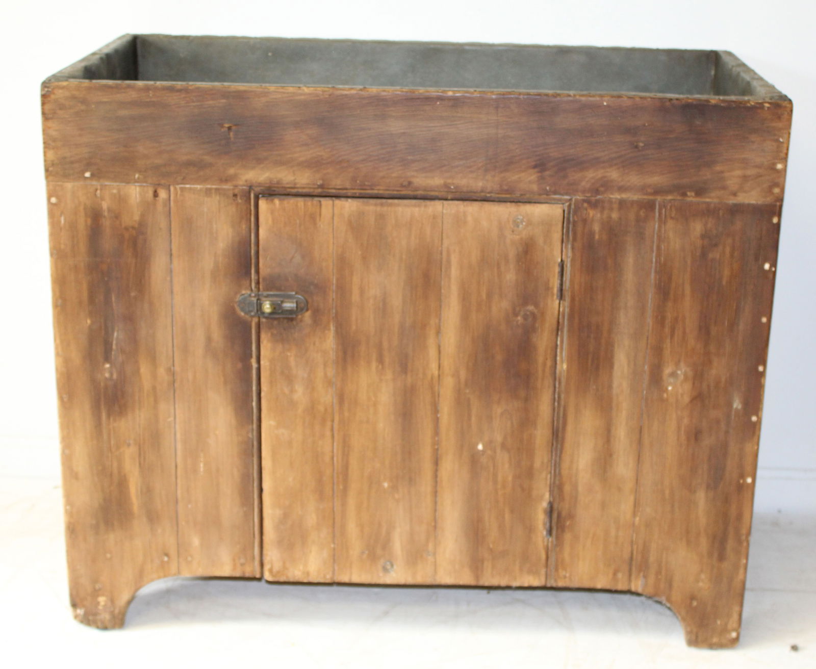 Antique drysink on 1 door cupboard base in attic finish - 30" tall x 36" wide x 19" deep (1 of 6)