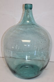 large Antique Demijohn, full vintage shape, medium aqua-blue - 24" tall