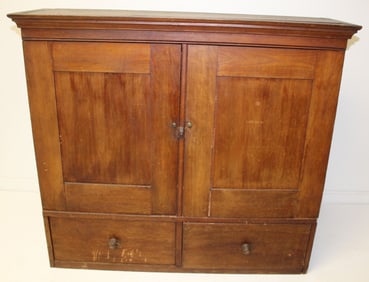 Antique 2 door over 2 drawer cupboard - 37" tall x 41" wide x 12" deep