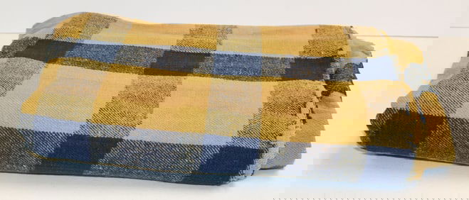 Antique wool blanket with interesting provenance on tag - 70"x92"