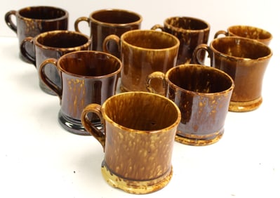 Lot of 10 Bennington/Rockingham mugs