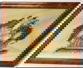 Antique style theorem signed K. Harris dated 1996 - overall framed size 23 1/2"x28"