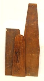 Lot of 2 antique ironing boards & a shelf - 37"x10 1/2"; 41"x12" & 62"x15"