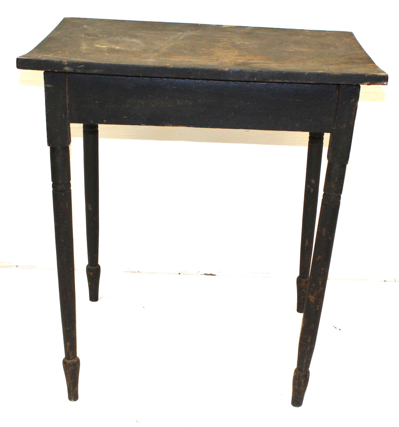 Country Sheraton table in black paint - as found -  29" tall x 27"x19 1/2" (1 of 7)