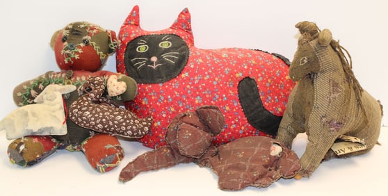 Lot of vintage/contemporary cloth animals - 3"-13"