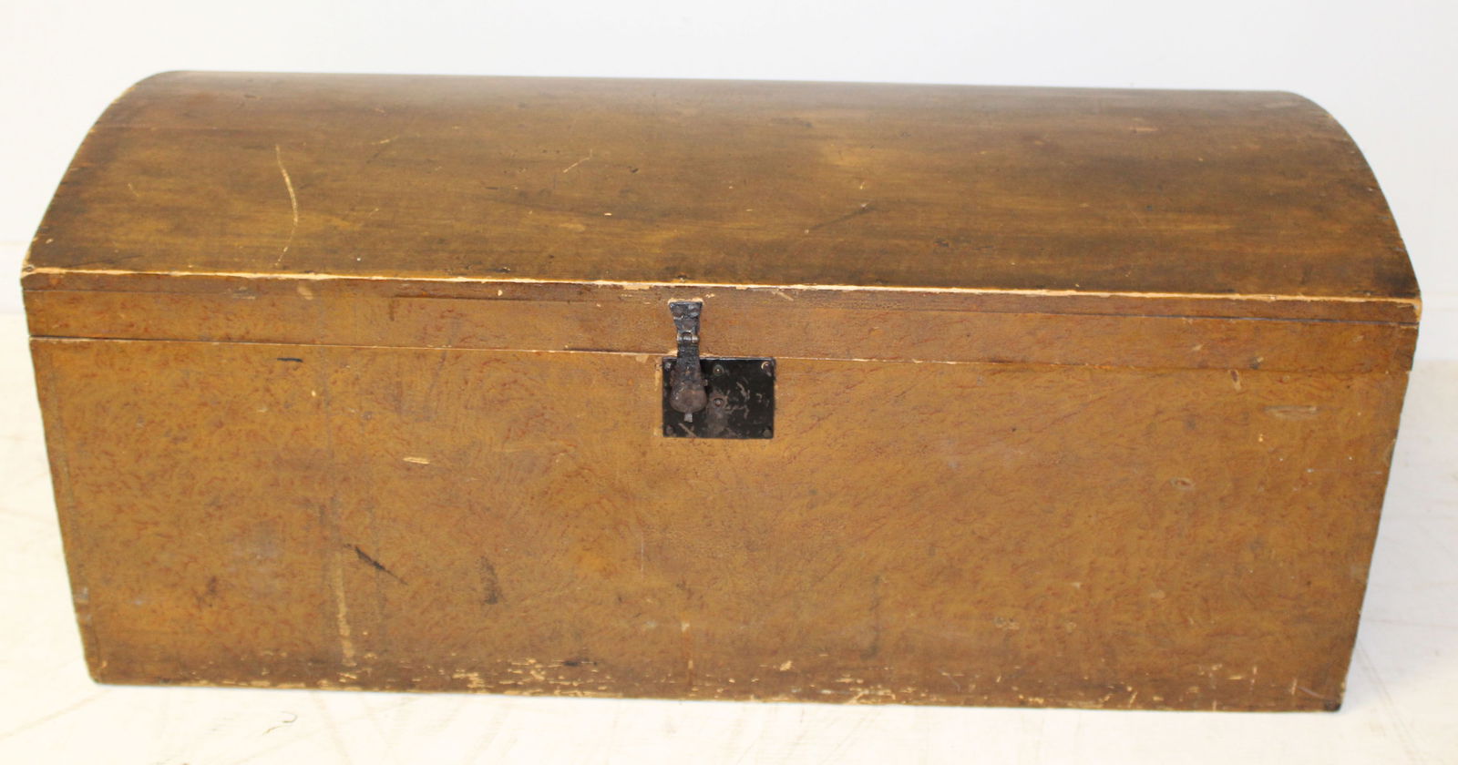 Antique dometop box in nutmeg paint - 15" tall x 36" wide x 16 1/2" deep (1 of 6)