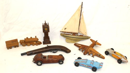 Lot of vintage/antique children's wooden toys