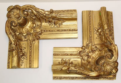 Pair of antique gilded architectural corners