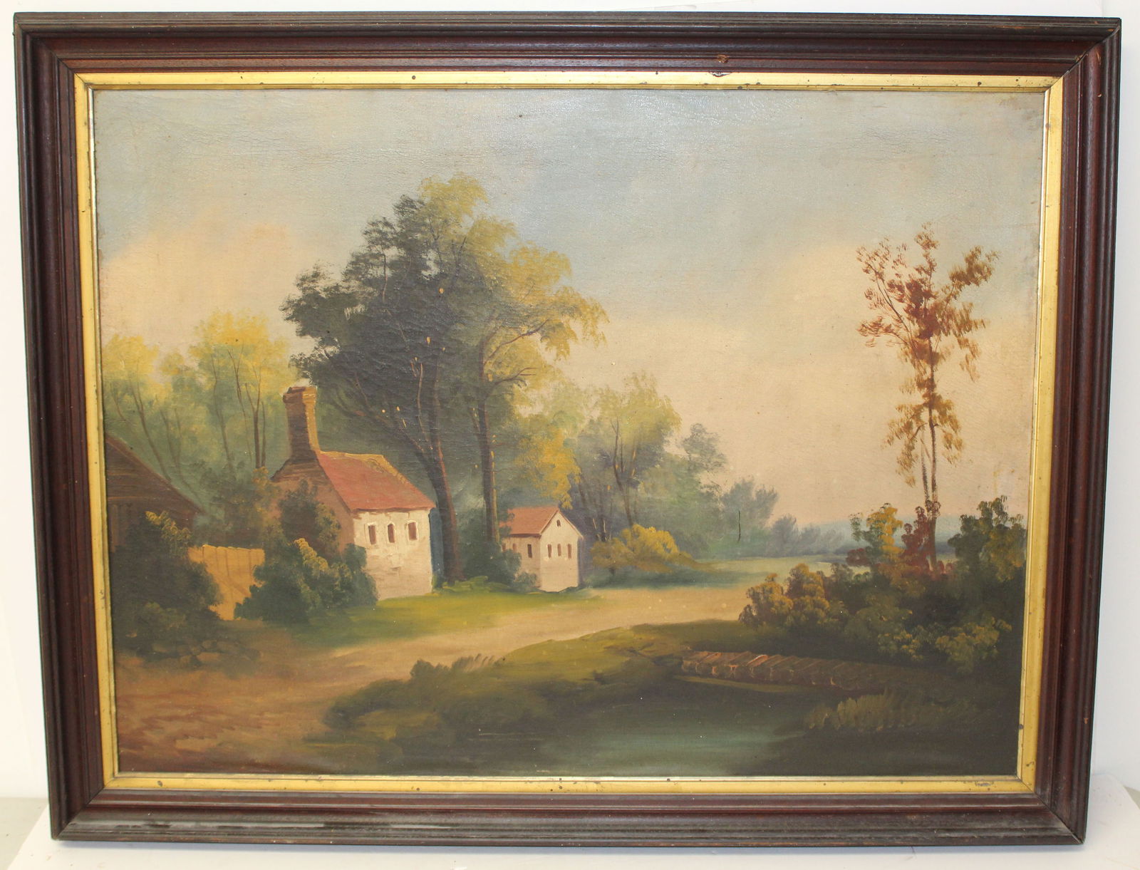 19thC Hudson River o/c landscape w house in country landscape (1 of 8)