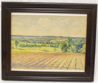 Signed LG Chapin w/c country side farm scene dated July 5, 1946 - overall framed size