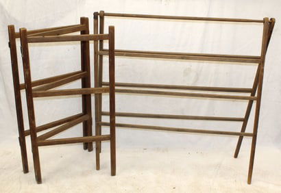 Lot of 2 folding quilt racks - 36"x66" (as found) & 46"x66"