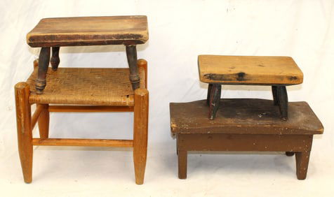Lot of 4 antique footstools