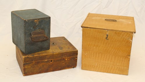 Lot of 3 antique utility boxes