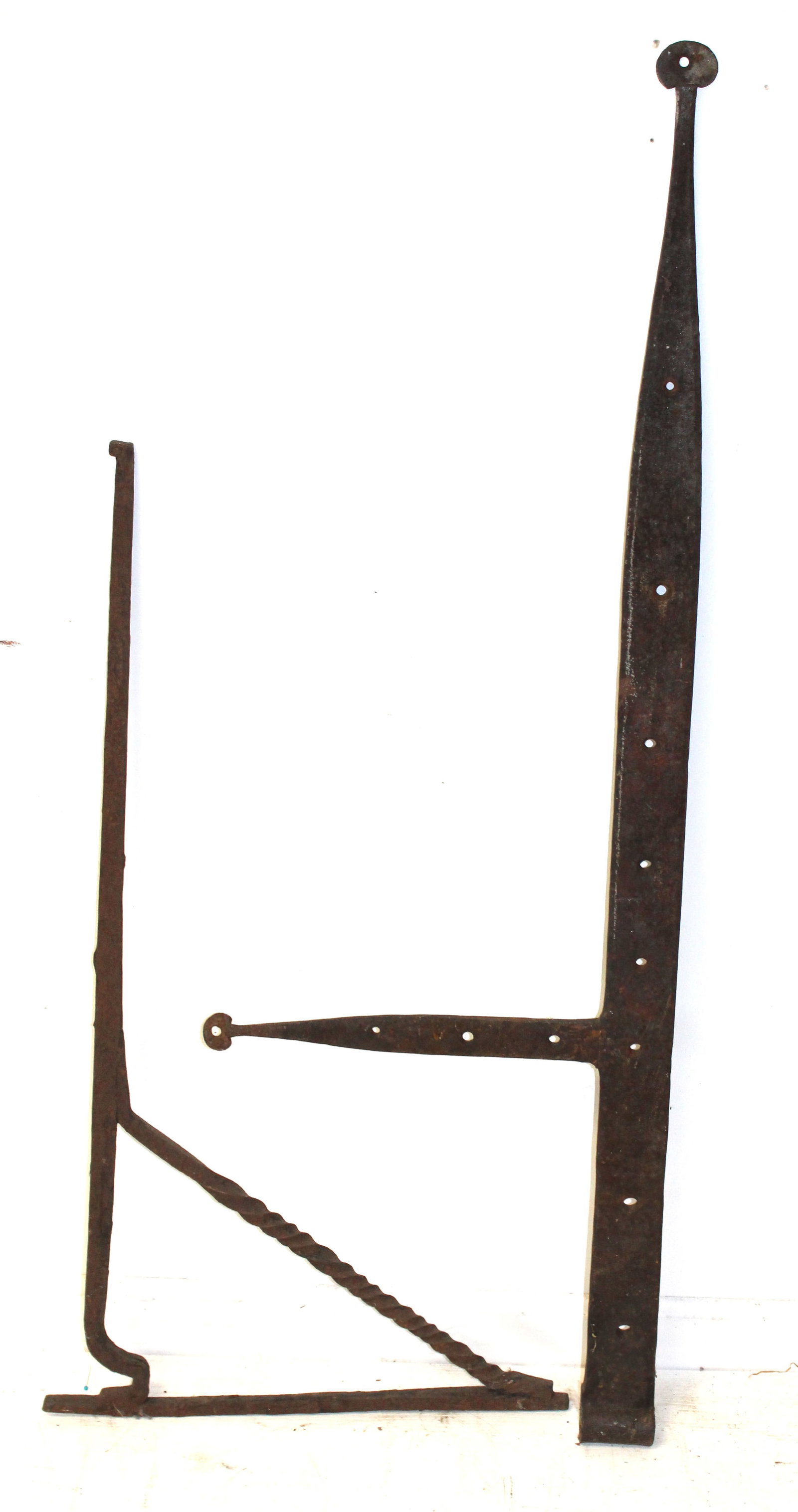 Antique iron crane & hinge: Antique iron crane & hinge