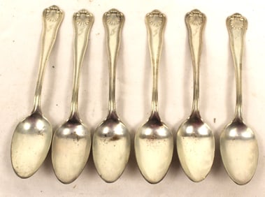 Set of 6 Frank Smith sterling silver teaspoons in "Newport Shell" pattern