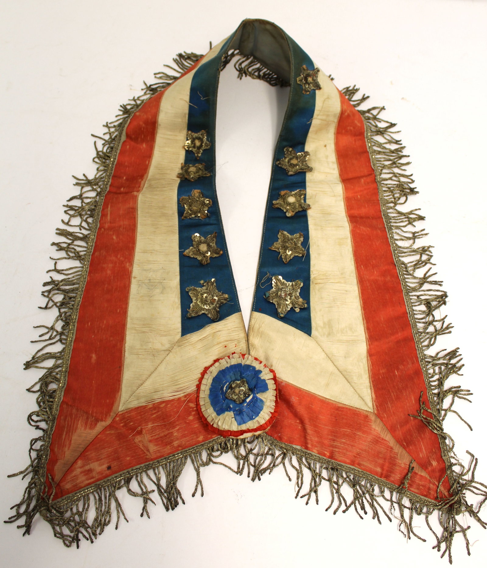 Antique Fourth of July Parade silk vest: Antique Fourth of July Parade silk vest