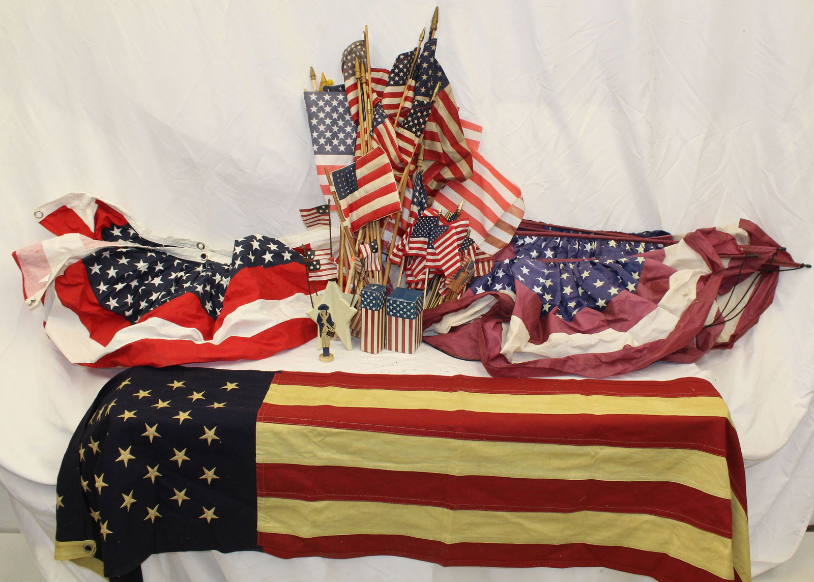 Large lot of American Flags incl parade, & window buntings, etc (1 of 7)