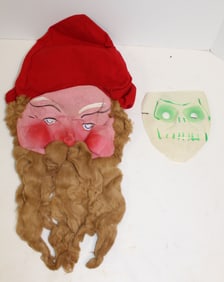 Lot of 2 masks incl a Santa & Monster