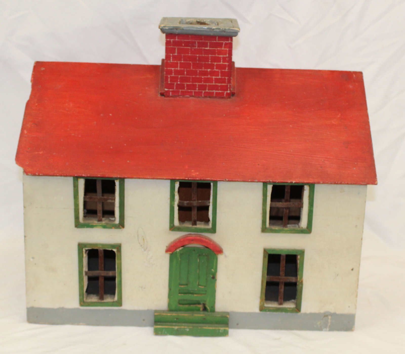 Antique wooden painted Christmas feather tree house - 18" tall x 18" wide x 13" deep: Antique wooden painted Christmas feather tree house - 18" tall x 18" wide x 13" deep