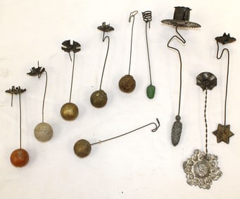 Lot of antique Christmas tree candle holders - 5" - 8 1/2"