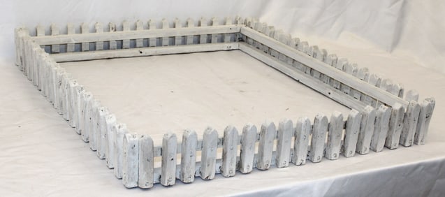 Antique wooden painted white Christmas tree fence - 22"x20"