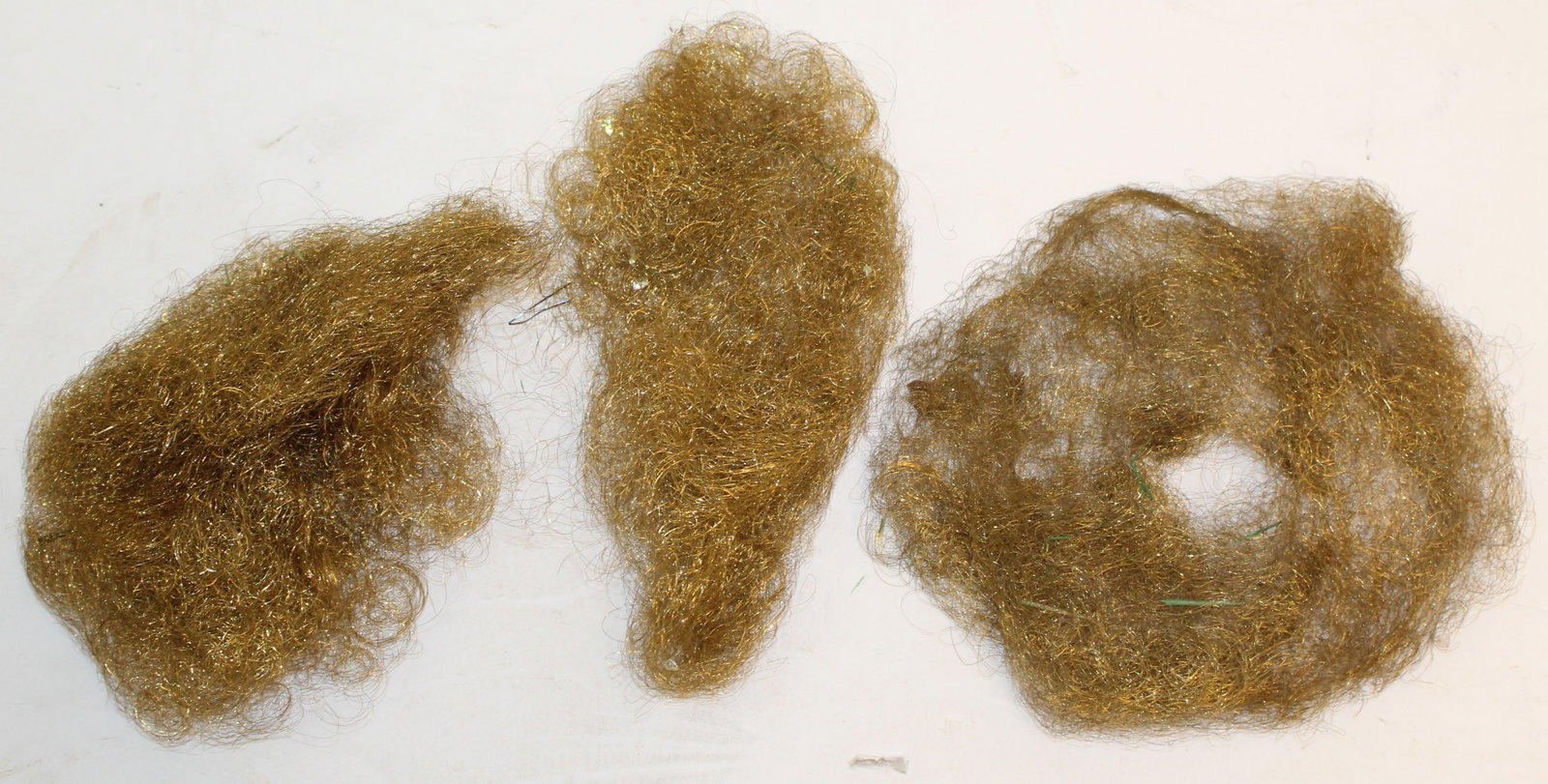 Lot of gold antique Christmas "angel hair" tinsel: Lot of gold antique Christmas "angel hair" tinsel