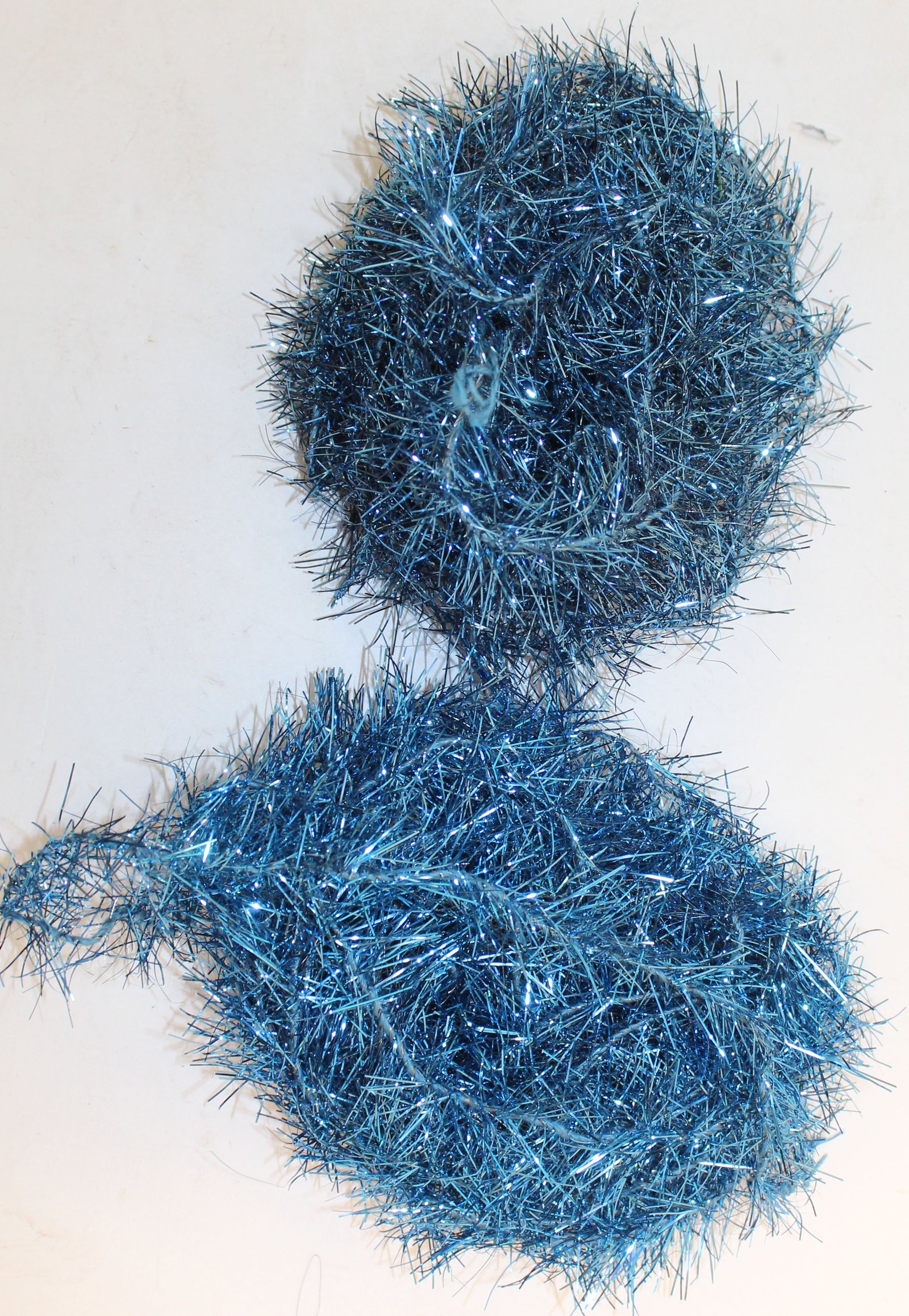 Lot of blue antique Christmas tinsel: Lot of blue antique Christmas tinsel