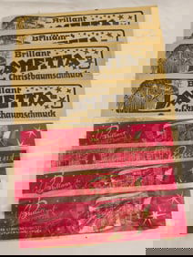 Lot of 8 envelopes of vintage Christmas tinsel in gold & silver