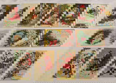 Lot of antique Christmas cards & postcards