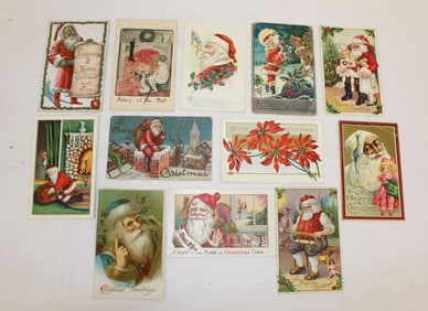 Lot of antique Christmas cards & postcards