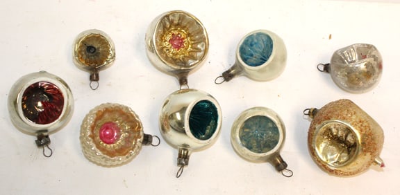 Lot of vintage/antique glass Christmas ornaments