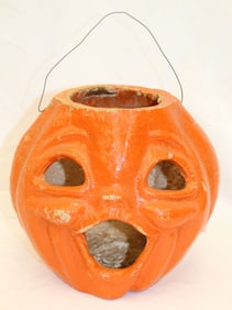 Vintage Halloween Jack-O-Lantern lantern/pail - 7 1/2" tall