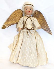 Antique Angel Christmas tree topper - 8" tall x 6" wide
