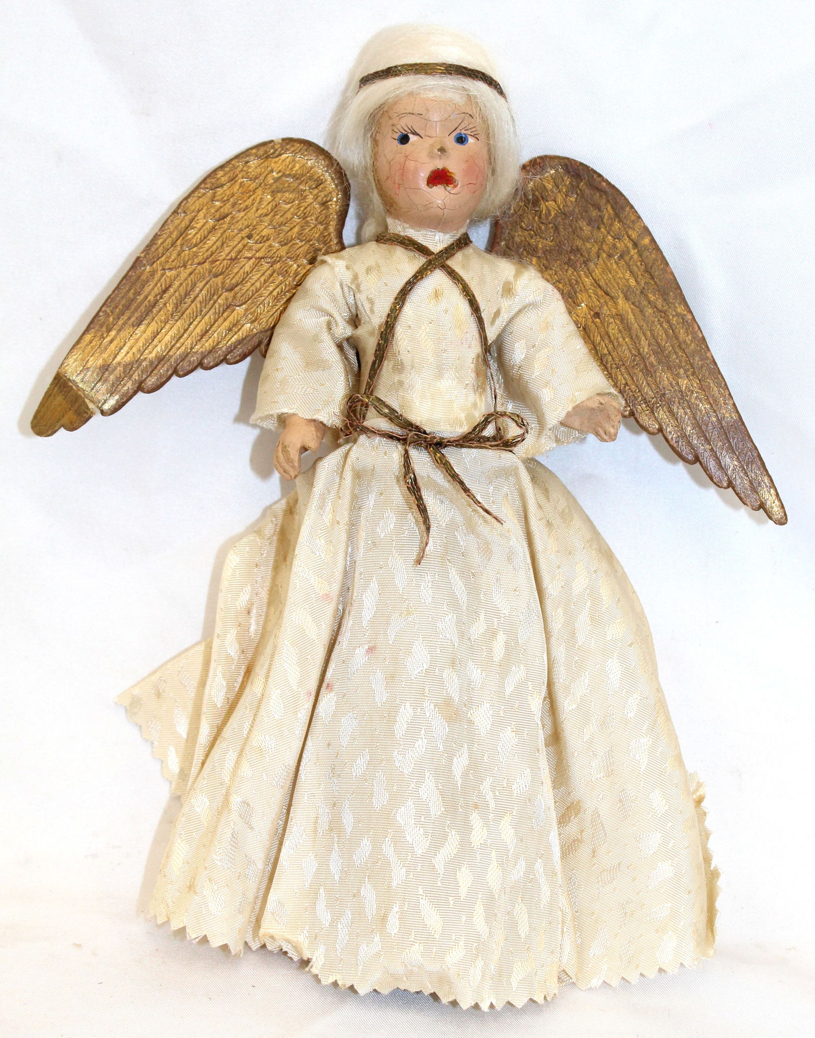 Antique Angel Christmas tree topper - 8" tall x 6" wide (1 of 7)