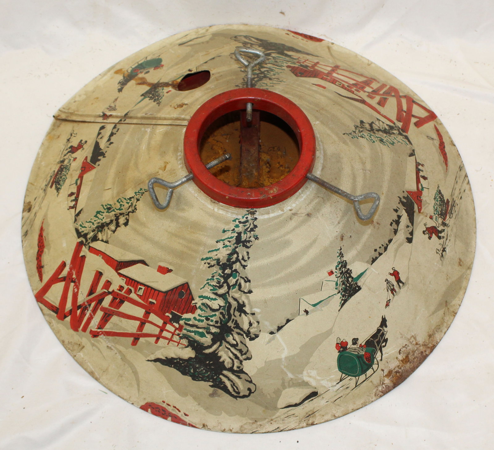 Vintage Christmas tree stand - 6" tall x 20" diam: Vintage Christmas tree stand - 6" tall x 20" diam