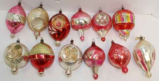 Lot of vintage/antique glass Christmas ornaments