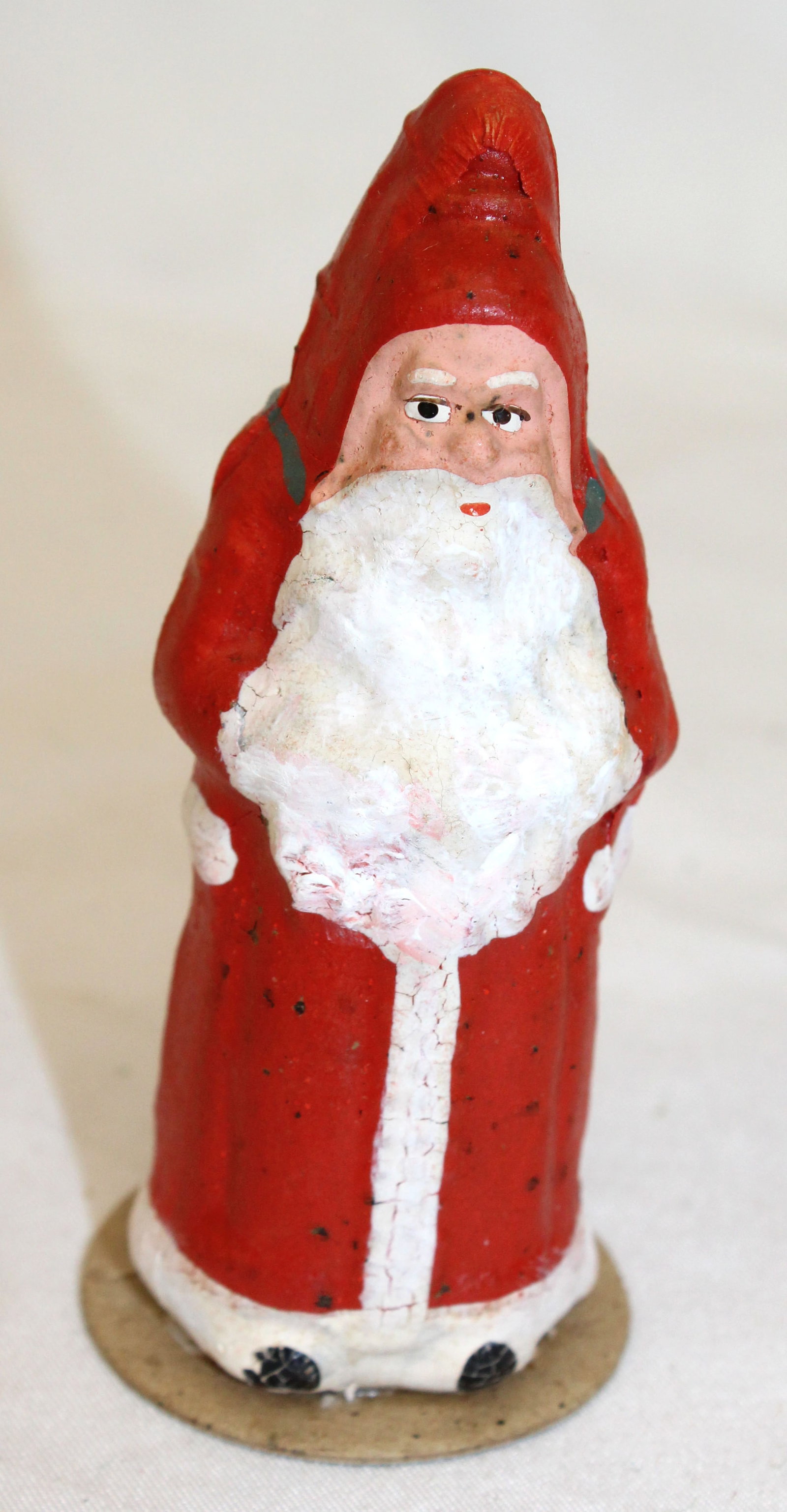 Small Belsnickle in red coat - 3" tall: Small Belsnickle in red coat - 3" tall