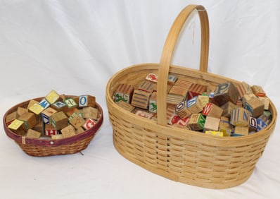 Large lot of wooden ABC blocks